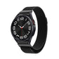 Milanese metal watch band with black mesh strap and black watch face for Galaxy Watch 6