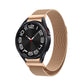 Milanese metal watch band with rose gold mesh strap and black watch face for Galaxy Watch 6