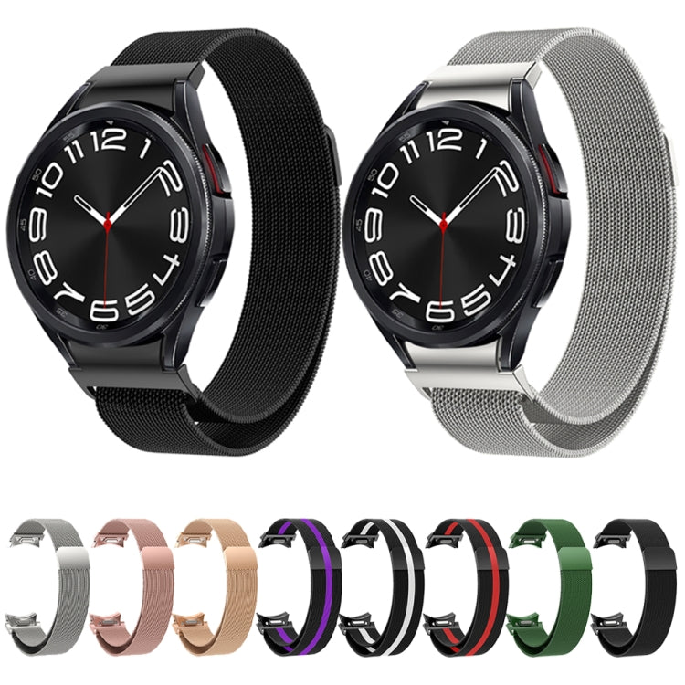 Milanese metal watch bands bundle showing black and silver mesh straps
