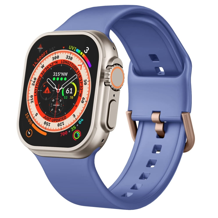 Silicone watch band with pin buckle, royal blue, for Apple Watch