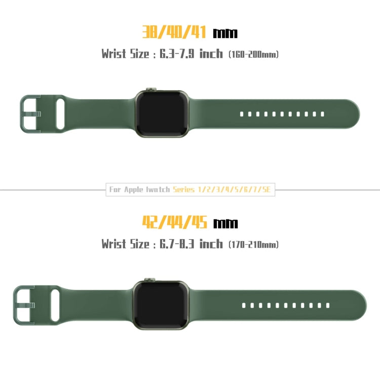 Green silicone pin-buckle watch band with adjustable holes for Apple Watch 38mm