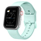 Mint green silicone watch band with pin buckle and holes for Apple Watch 38mm