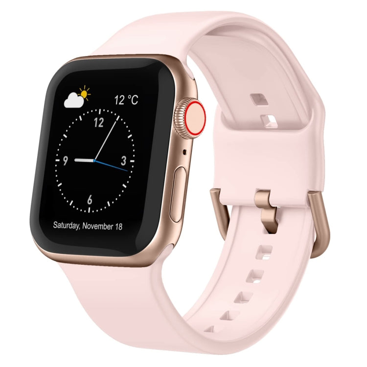 Pink silicone watch band with pin buckle, for Apple Watch 38mm
