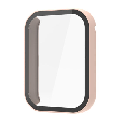 Pink PC protective case with integrated tempered film for a fitness tracker display