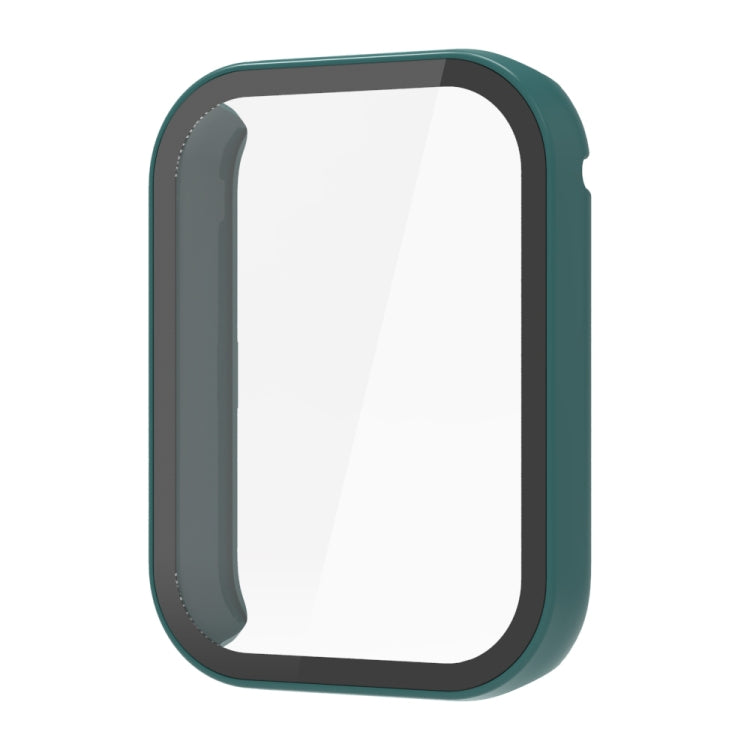 Dark green PC protective case with integrated tempered film for a fitness tracker display