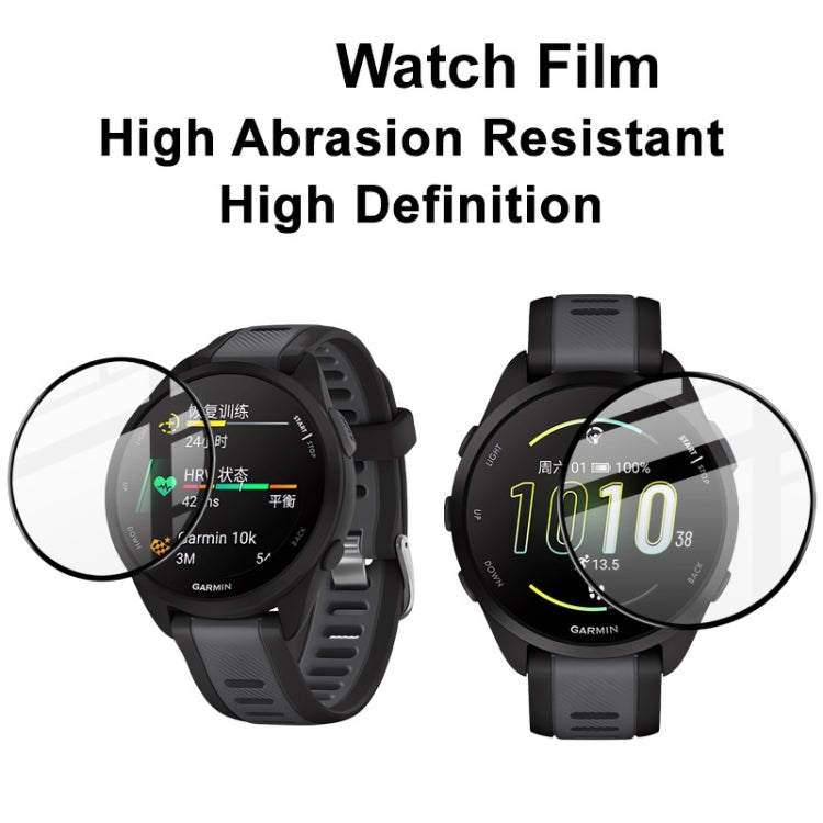 Clear watch screen protective films on black smartwatch, shown from two angles