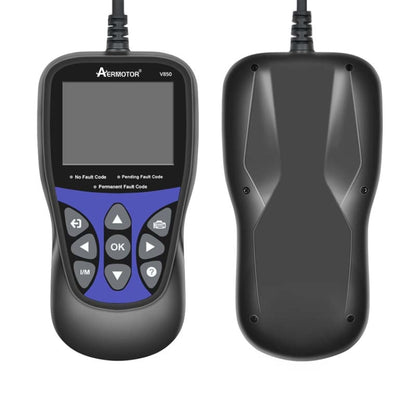 Handheld OBD2 code reader with color screen and blue button keypad