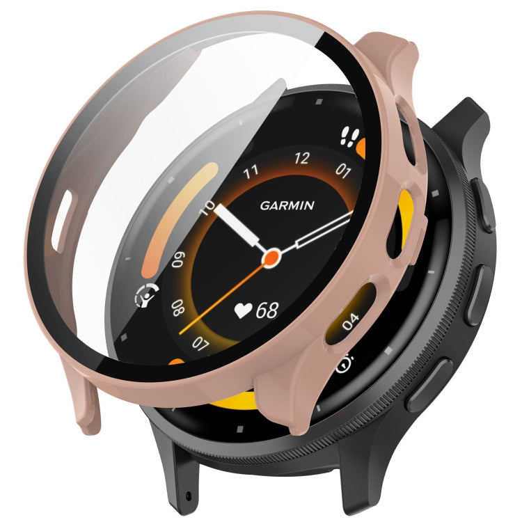 PC and tempered glass watch case with clear screen cover in dusty pink