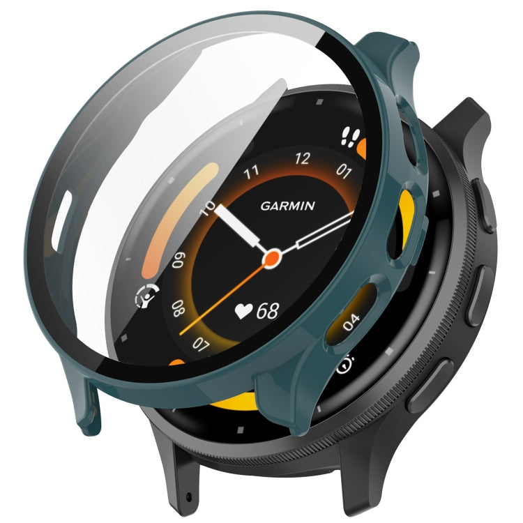 Teal PC watch case with integrated tempered glass film and clear front cover