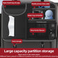 Black car seat back storage bag with cup slot, document compartment, and mesh organizer