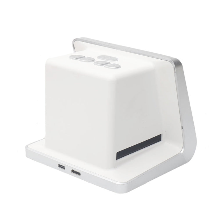 White film scanner rear view with side openings and top button controls