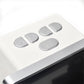 Close-up of white scanner top control buttons and top panel