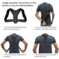 Black posture correction belt with shoulder straps, worn on the back for support
