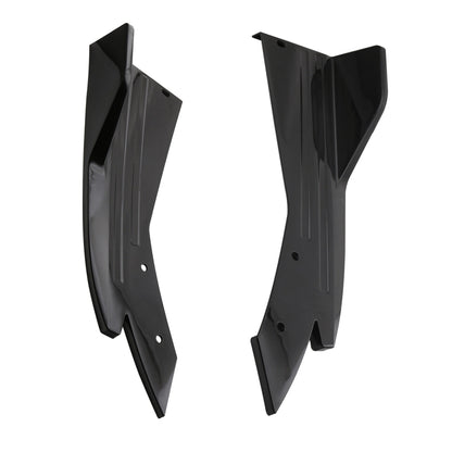 Rear bumper corner protective covers, black plastic pair with mounting holes