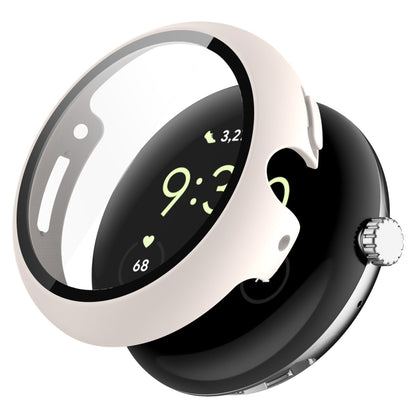 White integrated protective watch case with clear tempered film for watch display