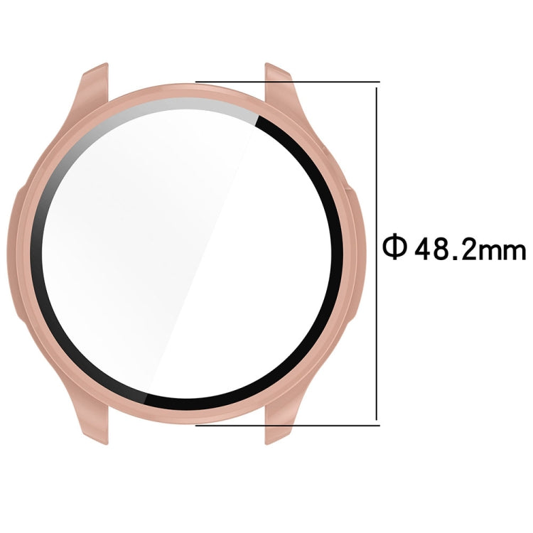 Rose-gold PC watch protective case with integrated tempered film, 48.2mm