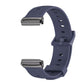 Dark blue honeycomb-texture TPU watch band with silver metal buckle