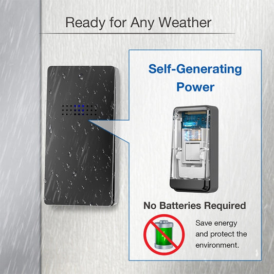 Black wireless doorbell temperature receiver back panel with speaker grille