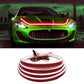 Red LED hood light strip set with attached wires for car installation