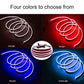Car LED hood light strips in multiple colors: white, red, blue, and ice blue
