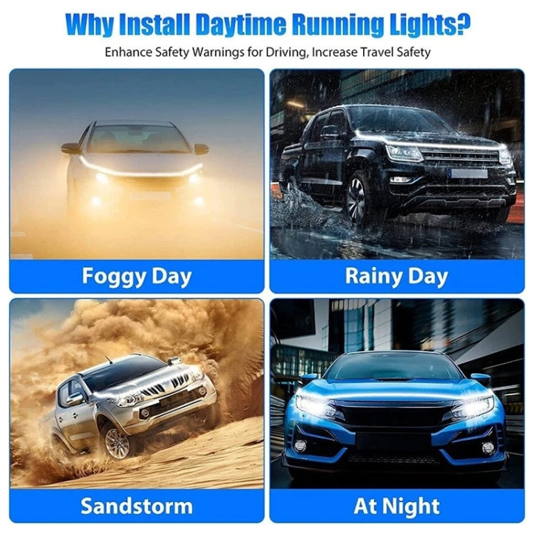 Car Startup Scan Through Hood LED Daytime Running Atmosphere Light, 1.2m, 1.5m, 1.8m