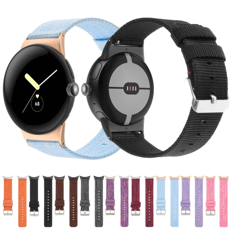 Nylon Canvas Watch Band, For Google Pixel Watch 5 / 4 / 3 / 2 / 1 41mm