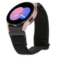Black braided nylon watch band with wave weave and pin-and-slot connectors