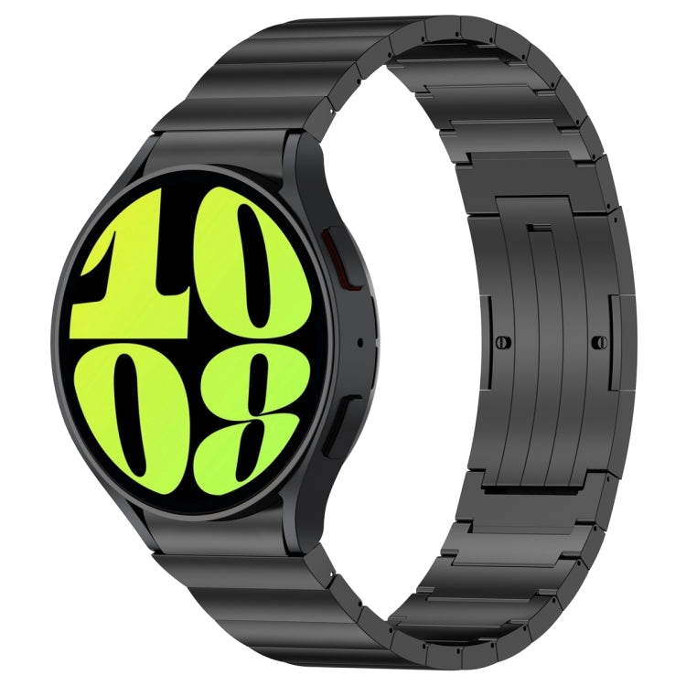 Black metal watch band with one-bead link design for Galaxy Watch