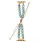 Heart-stone watch chain band with drawstring ends, blue heart bead links