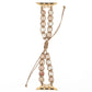 Heart-stone drawstring watch band with light brown oval heart links