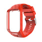 Red textured watch strap with connector pins and adjustable buckle for Tomtom Radium