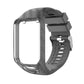 Charcoal grey replacement watch strap with clasp and buckle, textured for Tomtom Radium