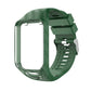 Army green textured replacement watch strap with clasp and adjustable buckle for Tomtom Radium