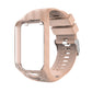 Khaki textured watch strap with connector and adjustable buckle for Tomtom Radium