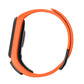 Orange and black silicone replacement watch strap band, shown from side profile
