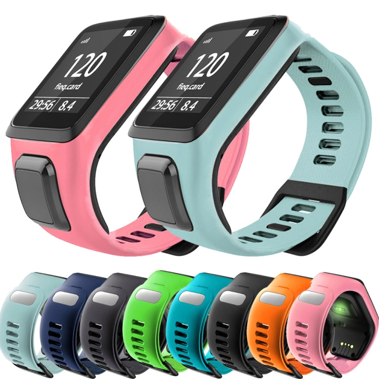 Multi-color silicone replacement watch straps set with perforated bands and clasps