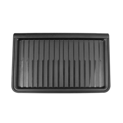 Black TPE under-seat storage organizer tray with raised ribbed interior