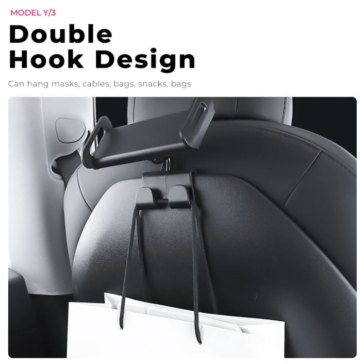 Double hook phone/tablet holder with two prongs for hanging accessories