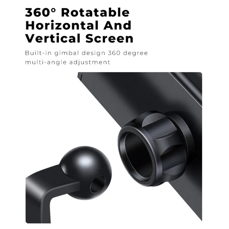 360° rotatable car phone holder with gimbal-style joint and circular mount