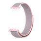 Woven nylon loop watch band for Galaxy Fit 3, light purple strap with clasp tabs.