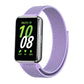 Woven nylon loop watch band for Galaxy Fit 3, purple mesh loop band.