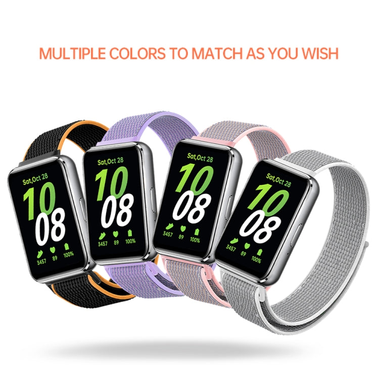 Woven nylon loop watch band for Galaxy Fit 3, multicolor woven loop bands.