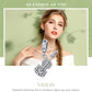 Silver violin pendant with zircon detail and decorative bail