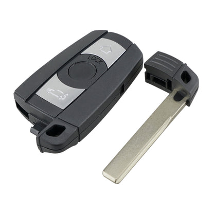 Black 3-button BMW-style key fob with metal emergency key blade