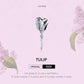 Sterling silver tulip charm bead with tulip ridges and hanging stem detail