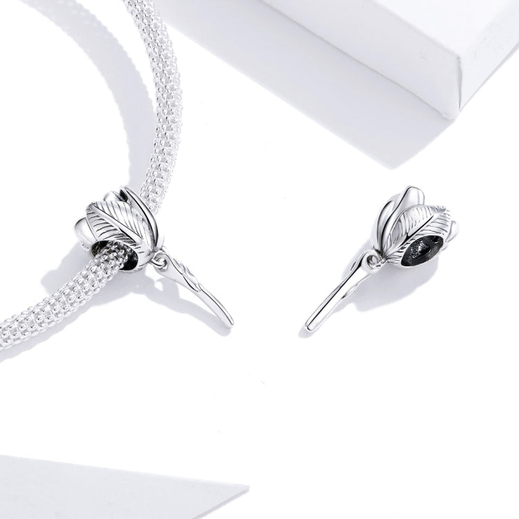 Silver charm bracelet with tulip bead charm and small loop connector