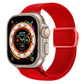 Nylon watch band with snap buckle, red woven texture strap for Apple Watch