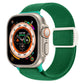 Snap-buckle nylon watch band, green woven strap with white buckle
