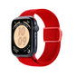 Red nylon Apple Watch band with snap buckle