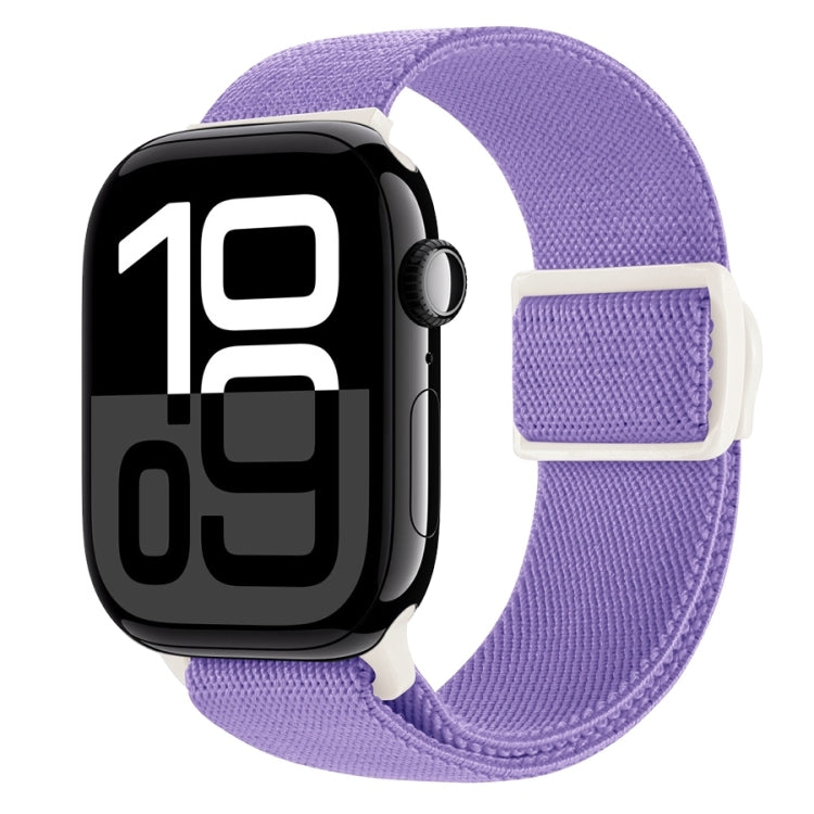 Purple nylon watch band with carbon-fiber texture and snap buckle strap for smartwatch